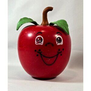 Fisher Price Happy Apple Musical Chime Toy Vtg 1972 Red Long Stem Collectable